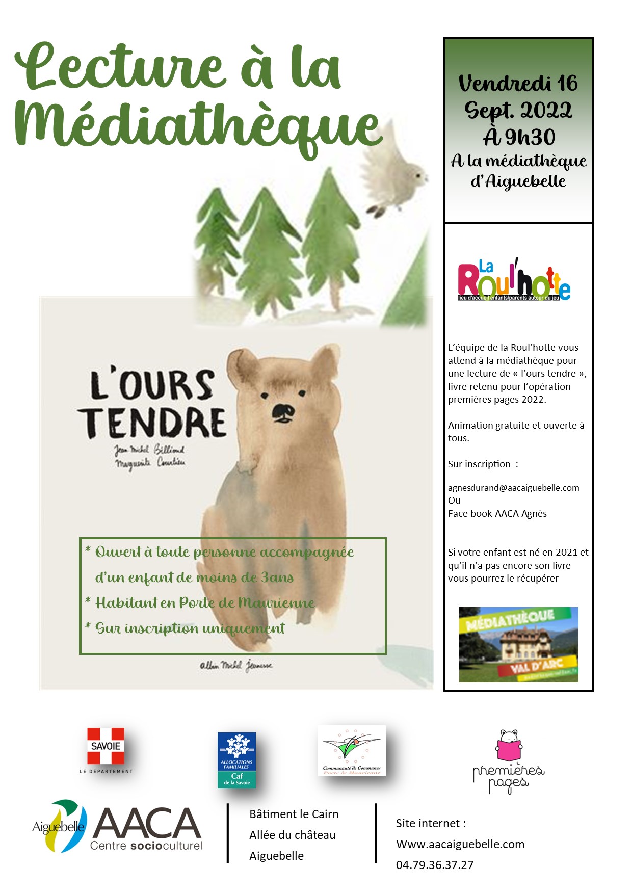 Lire la suite à propos de l’article LECTURE POUR LES JEUNES ENFANTS – vendredi 07 oct