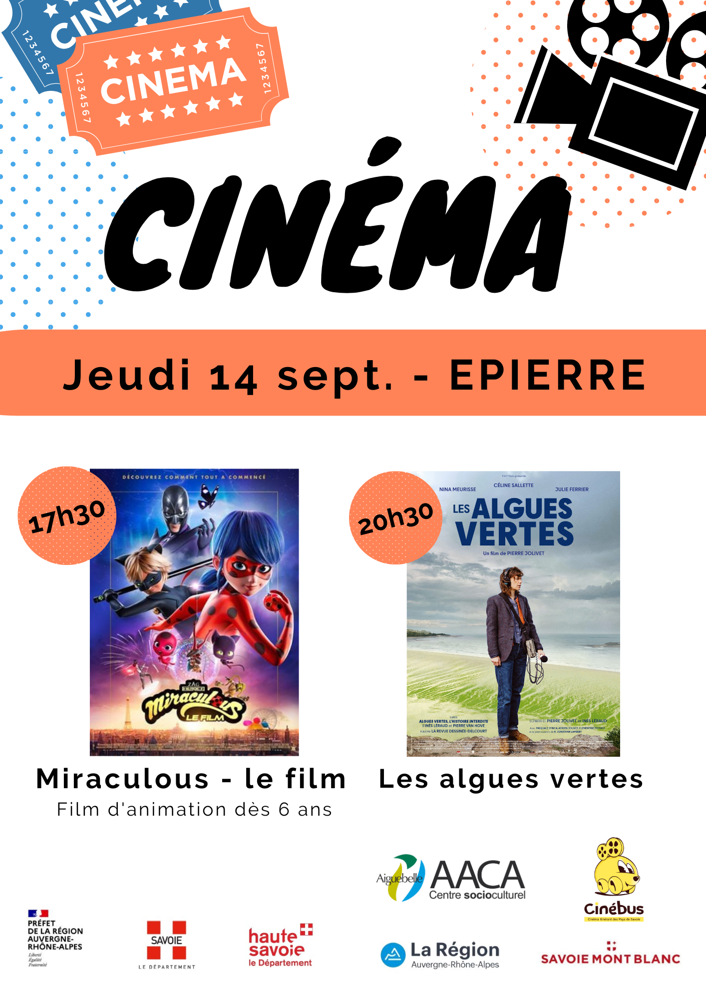 Lire la suite à propos de l’article Mardi 14 septembre : Cinéma à Epierre (salle des fêtes)