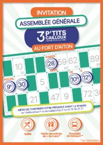 Lire la suite à propos de l’article Assemblée générale 3 p&rsquo;tits cailloux                                         28 mars 2026 à 10h au Fort d&rsquo;Aiton